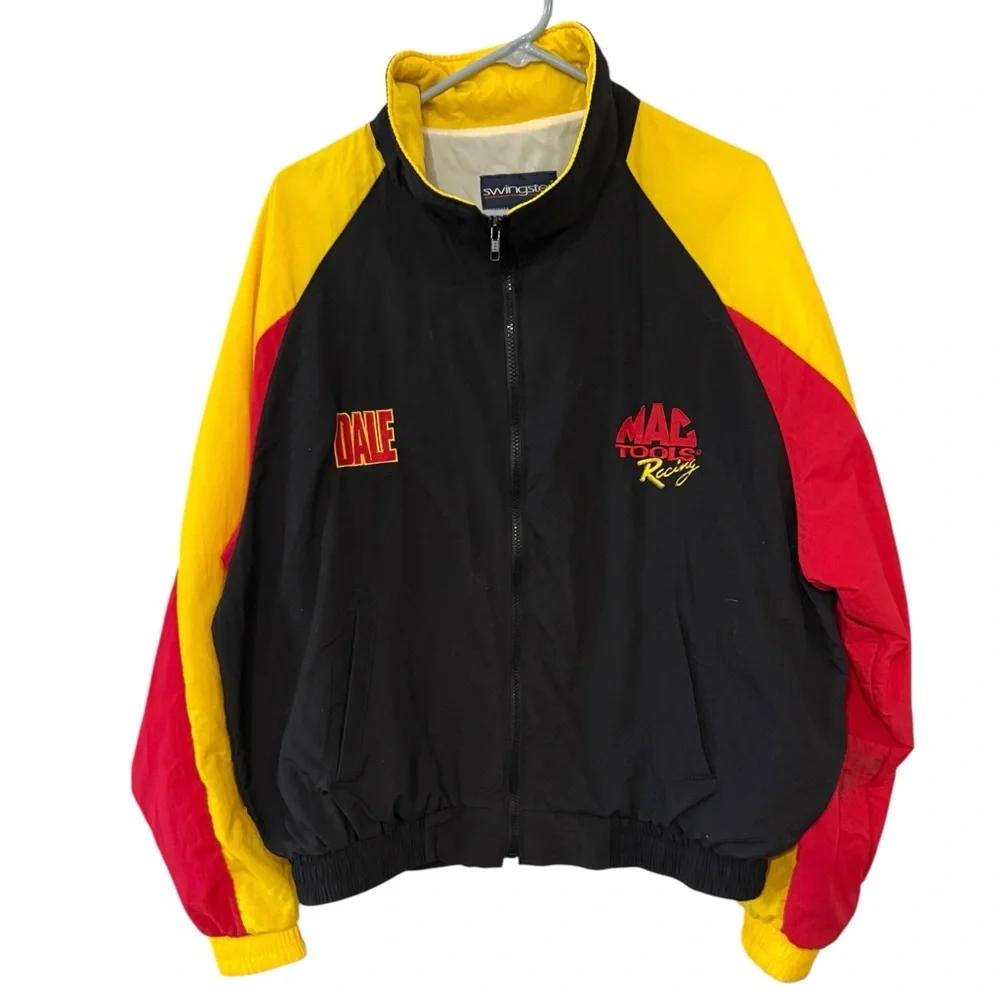 ⬇️ Vintage Swingster Men’s Dale Jarett NASCAR Windbreaker Jacket, Size XL.
